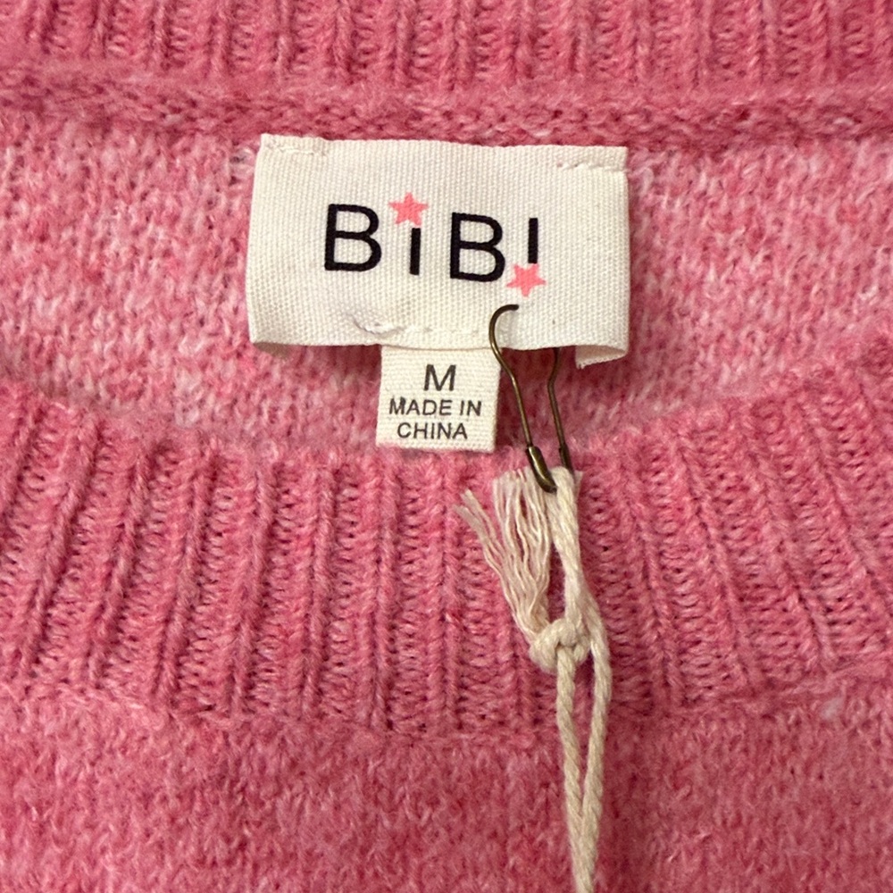 BiBi Pink Sweater with Bows and Pearls - Picture 3 of 5